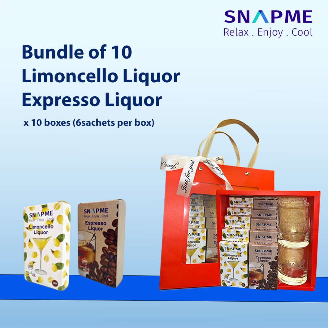 SNAPME LIMITED Promotion  - Bundle of 10 Limoncello Liquor Espresso Coffee Liquor 25% Alcohol by Volume (ABV)